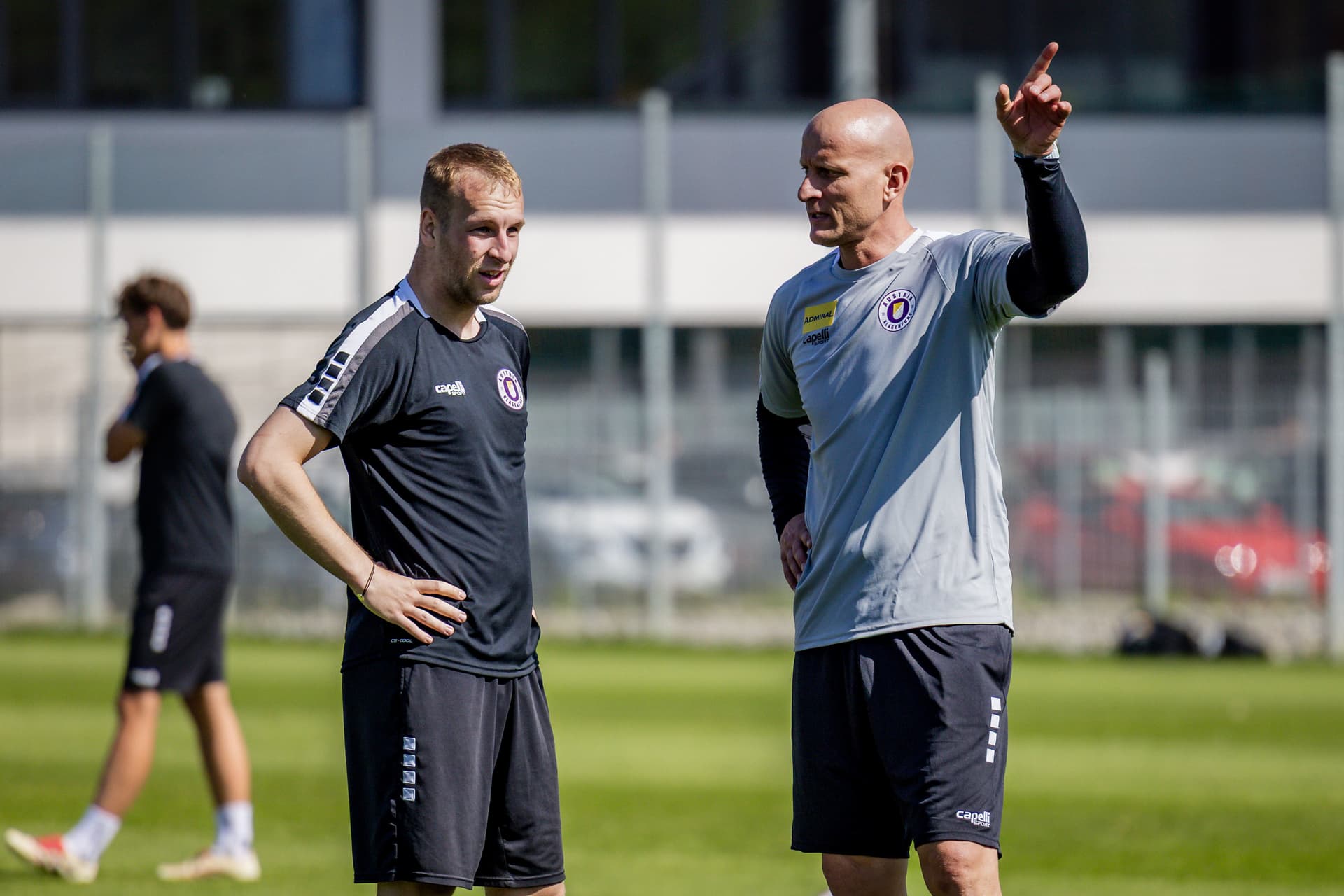Klagenfurt Trainer Jancker und Spieler Jaritz